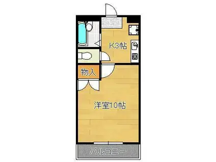 パークサイド本城(1K/1階)の間取り写真