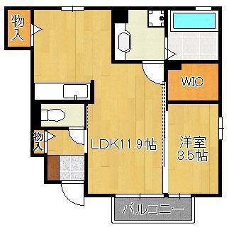 丸ノ内 みずほ(1LDK/1階)の間取り写真