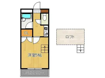 PLイースト医生ヶ丘(1K/2階)の間取り写真