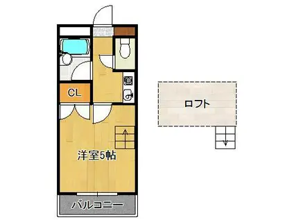 PLイースト医生ヶ丘(ワンルーム/5階)の間取り写真