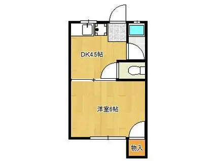 マークハイツ光明A棟(1K/1階)の間取り写真