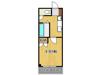 優花ハイツ(1K/5階)の間取り写真