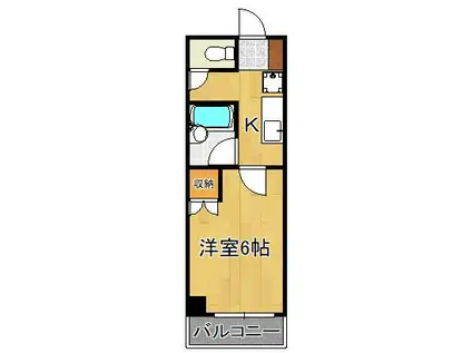 優花ハイツ(1K/4階)の間取り写真