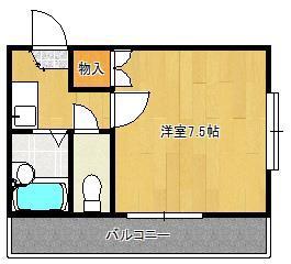モアナサーフ折尾(1K/1階)の間取り写真