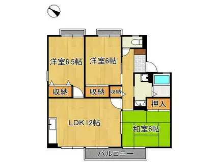 セジュール B棟(3LDK/2階)の間取り写真