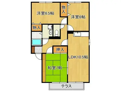 グランコンフォール(3LDK/1階)の間取り写真