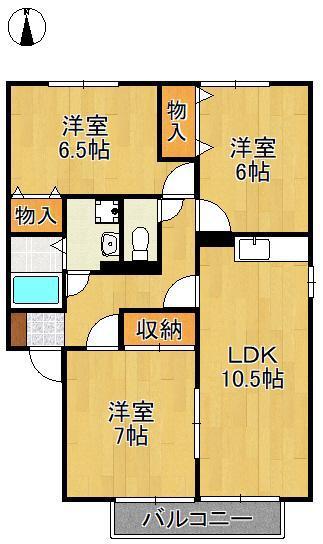 グランコンフォール(3LDK/2階)の間取り写真