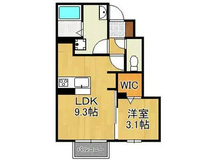 ミルキーヒルズ(1LDK/1階)の間取り写真