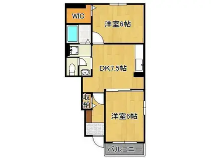 サングレイス A(2DK/1階)の間取り写真