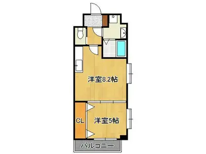 ギャラン医生ヶ丘(1LDK/3階)の間取り写真