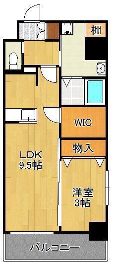 CITYCOURT折尾(1LDK/2階)の間取り写真