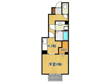 コスモ学研台前(1K/1階)の間取り写真