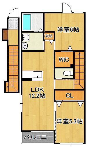 ラピュタパーク(2LDK/2階)の間取り写真