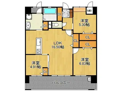 LEGEND157(3LDK/4階)の間取り写真