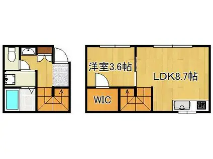 UNITY G-Ⅴ(1LDK/1階)の間取り写真
