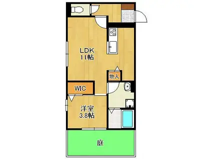 D-ROOM高須南(1LDK/1階)の間取り写真