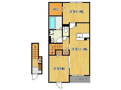 リバーサイドヴィラⅠ(2LDK/2階)の間取り写真