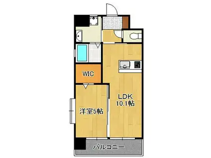 ギャラクシー折尾(1LDK/8階)の間取り写真