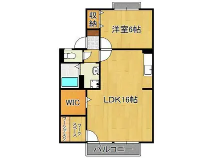 セジュール鴨生田 B棟(1LDK/2階)の間取り写真