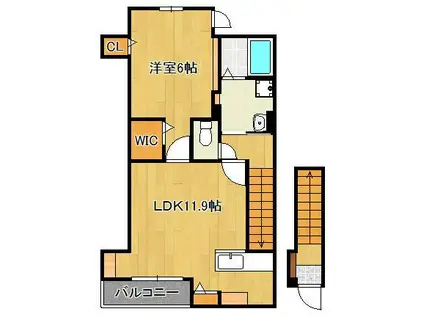 サンシャインレジデンスはたけだ(1LDK/2階)の間取り写真