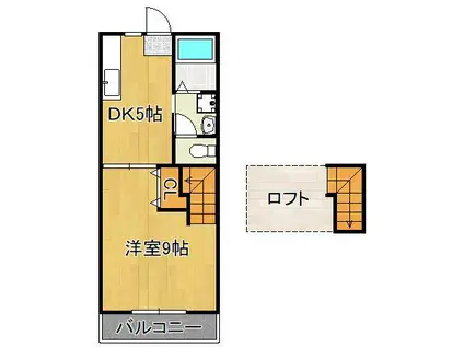 おおとり(1DK/1階)の間取り写真