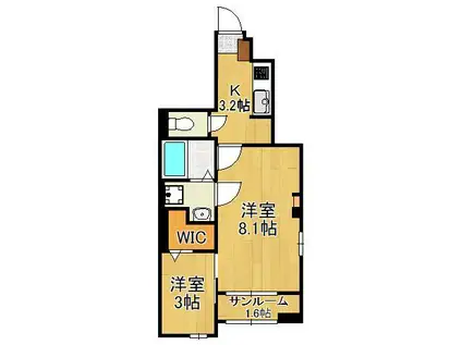 フレッシュリーⅡ A(2K/1階)の間取り写真