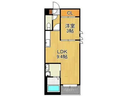 REGALEST折尾駅東(1LDK/1階)の間取り写真