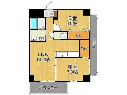 TGボナール浅川台 B棟(2LDK/2階)の間取り写真