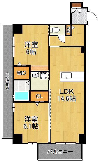 TGボナール浅川台 B棟(2LDK/3階)の間取り写真