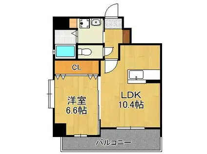 TGボナール浅川台 B棟(1LDK/9階)の間取り写真