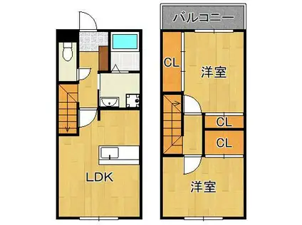 GRACE(2LDK/1階)の間取り写真