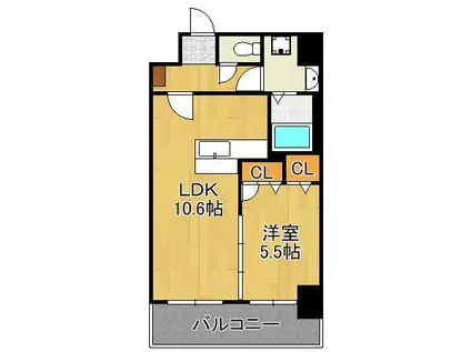 F・STAGE折尾(1LDK/3階)の間取り写真