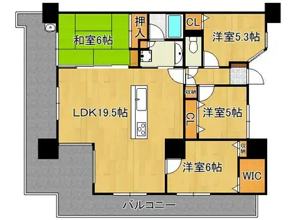 サンパーク折尾学園の丘 サウスリッジ(4LDK/2階)の間取り写真