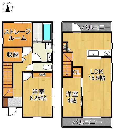 筑豊本線 二島駅 徒歩11分 2階建 築1年(2SLDK)の間取り写真