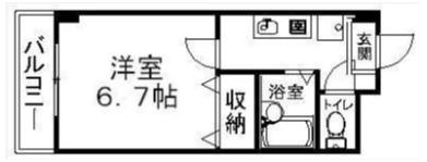 セントポーリア丸太町(1K/3階)の間取り写真