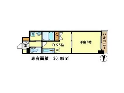 レジディア京都壬生(1DK/5階)の間取り写真