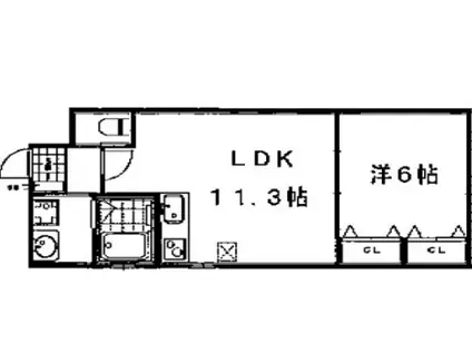 SHINING壬生離宮(1LDK/3階)の間取り写真