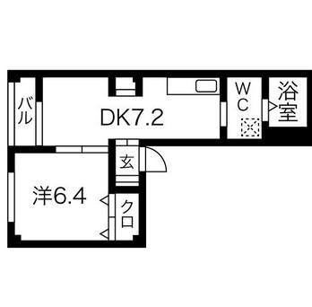 メゾンアーサー(1DK/2階)の間取り写真