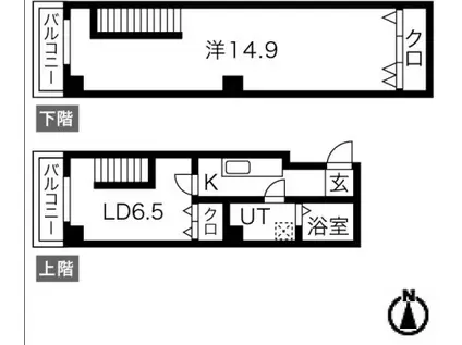 ブリエ五条大宮(2K/5階)の間取り写真