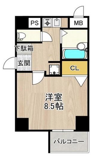 サムティ上堀川(1K/4階)の間取り写真