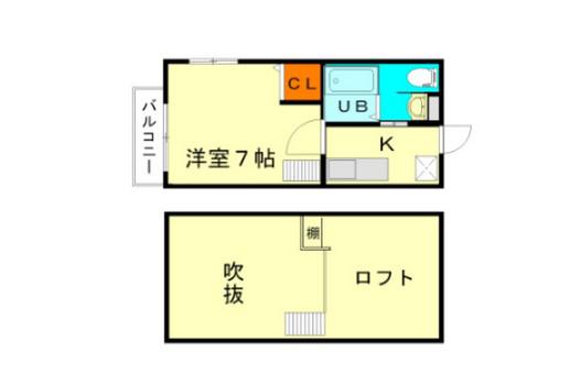 STABLE三条大宮(1K/1階)の間取り写真