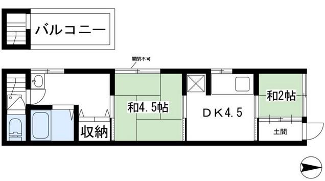 京福嵐山本線 西院駅(京福) 徒歩6分 1階建 築101年(1DK)の間取り写真