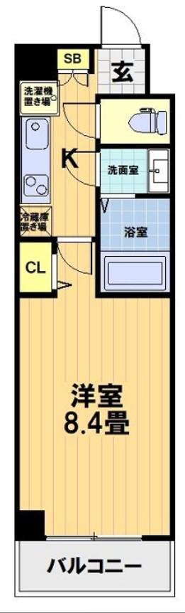 ウィンドベル二条駅(1K/5階)の間取り写真