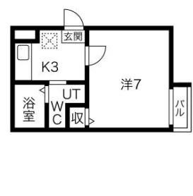 ドミール新白水丸(1K/1階)の間取り写真