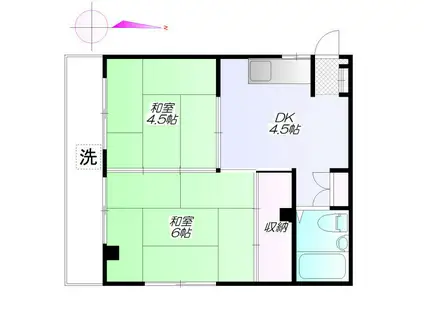 みまさかビル(2DK/3階)の間取り写真