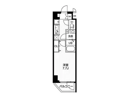N-STAGE亀戸II(1K/4階)の間取り写真
