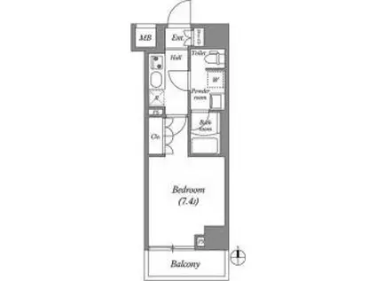 GENOVIA本所吾妻橋SKYGARDEN(1K/3階)の間取り写真