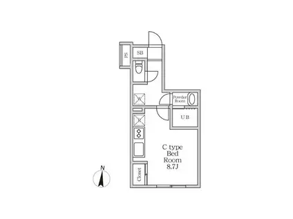 ラヴィエール錦糸公園(ワンルーム/9階)の間取り写真