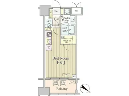 グランパレス東京八重洲アベニュー(ワンルーム/7階)の間取り写真