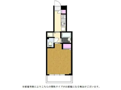 スカイコート門前仲町(1K/4階)の間取り写真